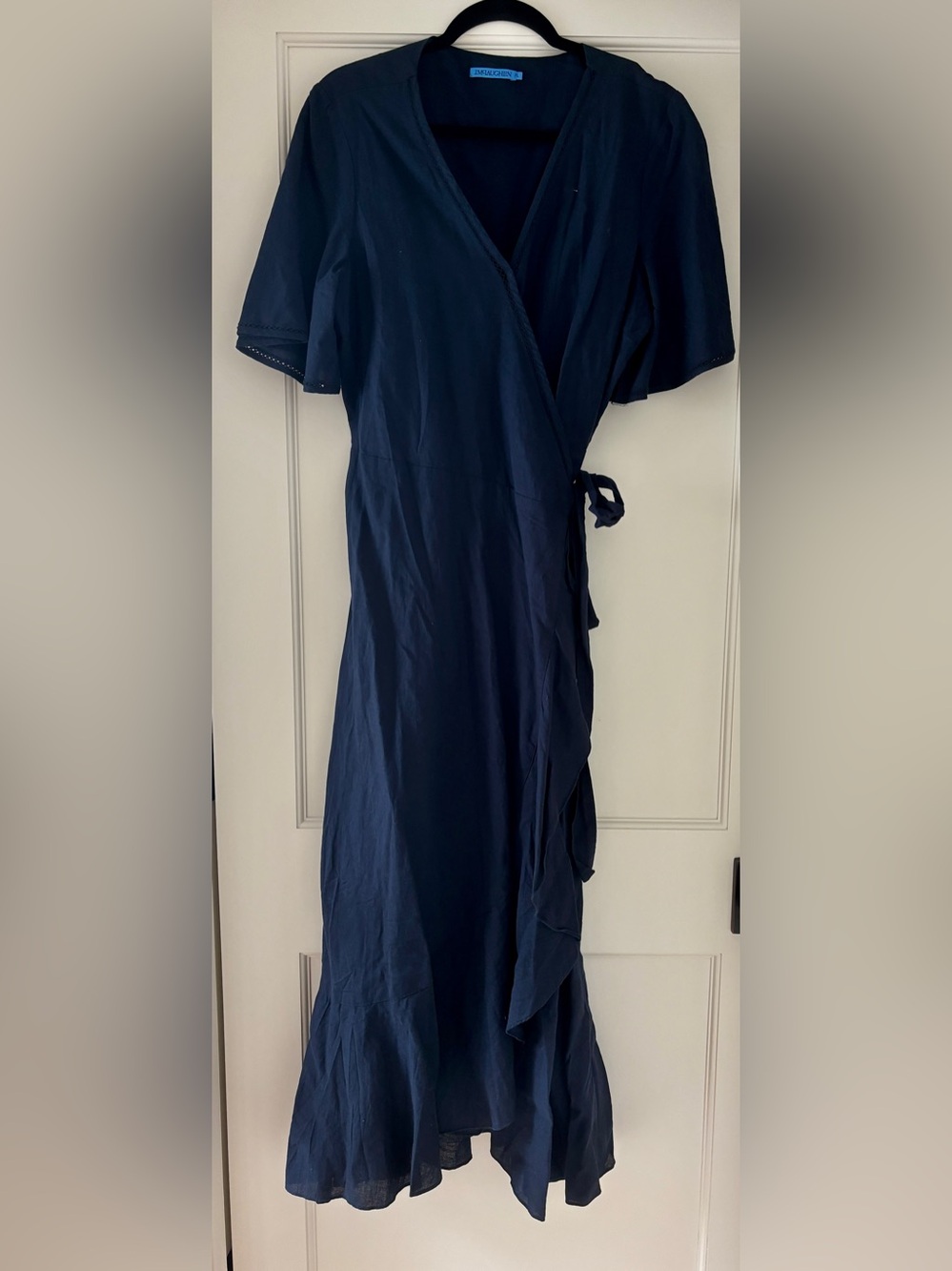 J. McLaughlin Navy Wrap Midi Dress